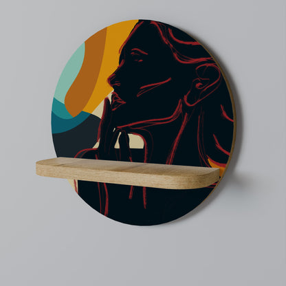 SILHOUETTE SONATA Mensola Rotonda Decorativa in Effetto Rovere