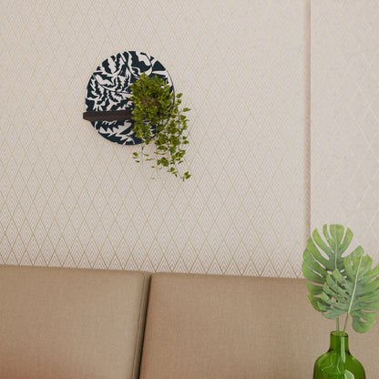 ETHEREAL ORNAMENT Mensola Rotonda Decorativa con Finitura Nera