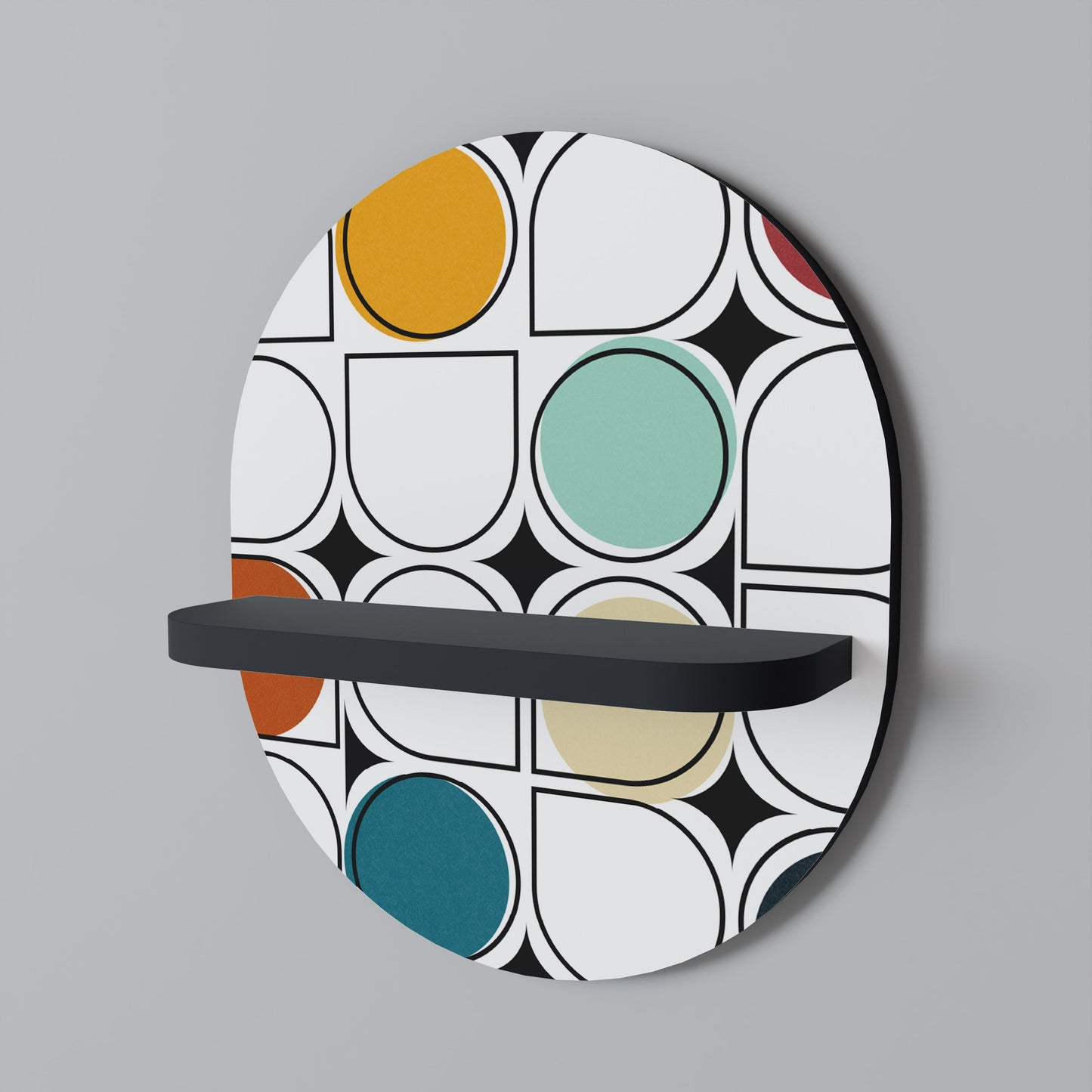 HUE HARMONY Oval Art Shelf In Black Finish