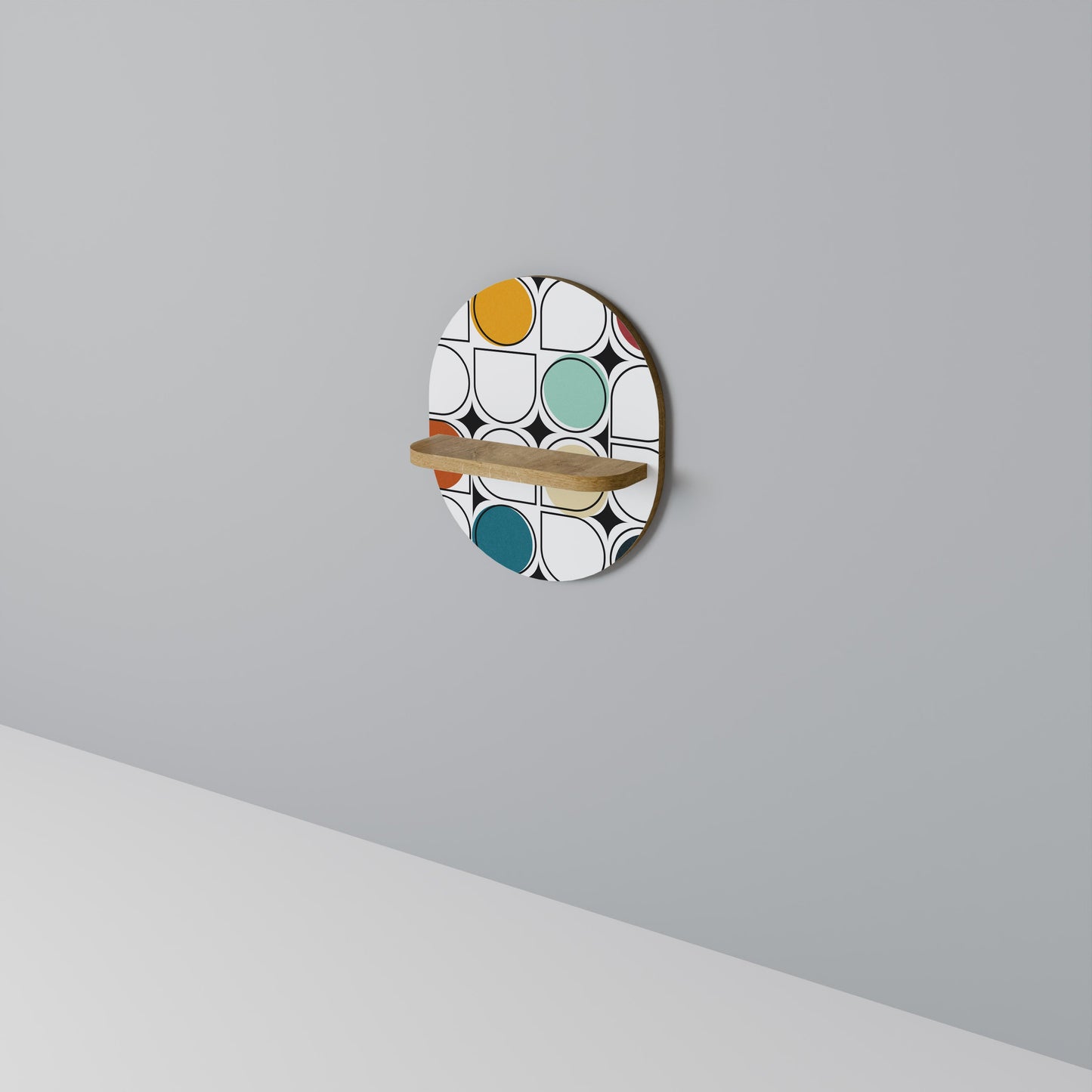 HUE HARMONY Mensola Ovale Decorativa in Effetto Rovere