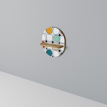 HUE HARMONY Mensola Ovale Decorativa in Effetto Rovere