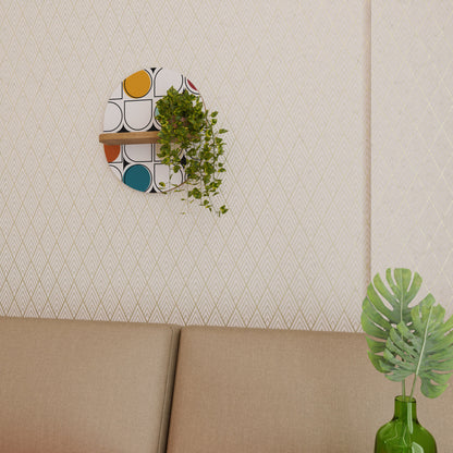 HUE HARMONY Mensola Ovale Decorativa in Effetto Rovere