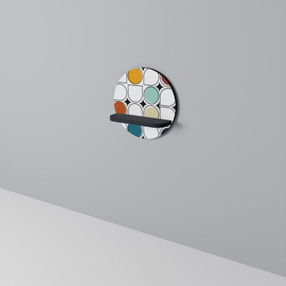 HUE HARMONY Mensola Rotonda Decorativa con Finitura Nera