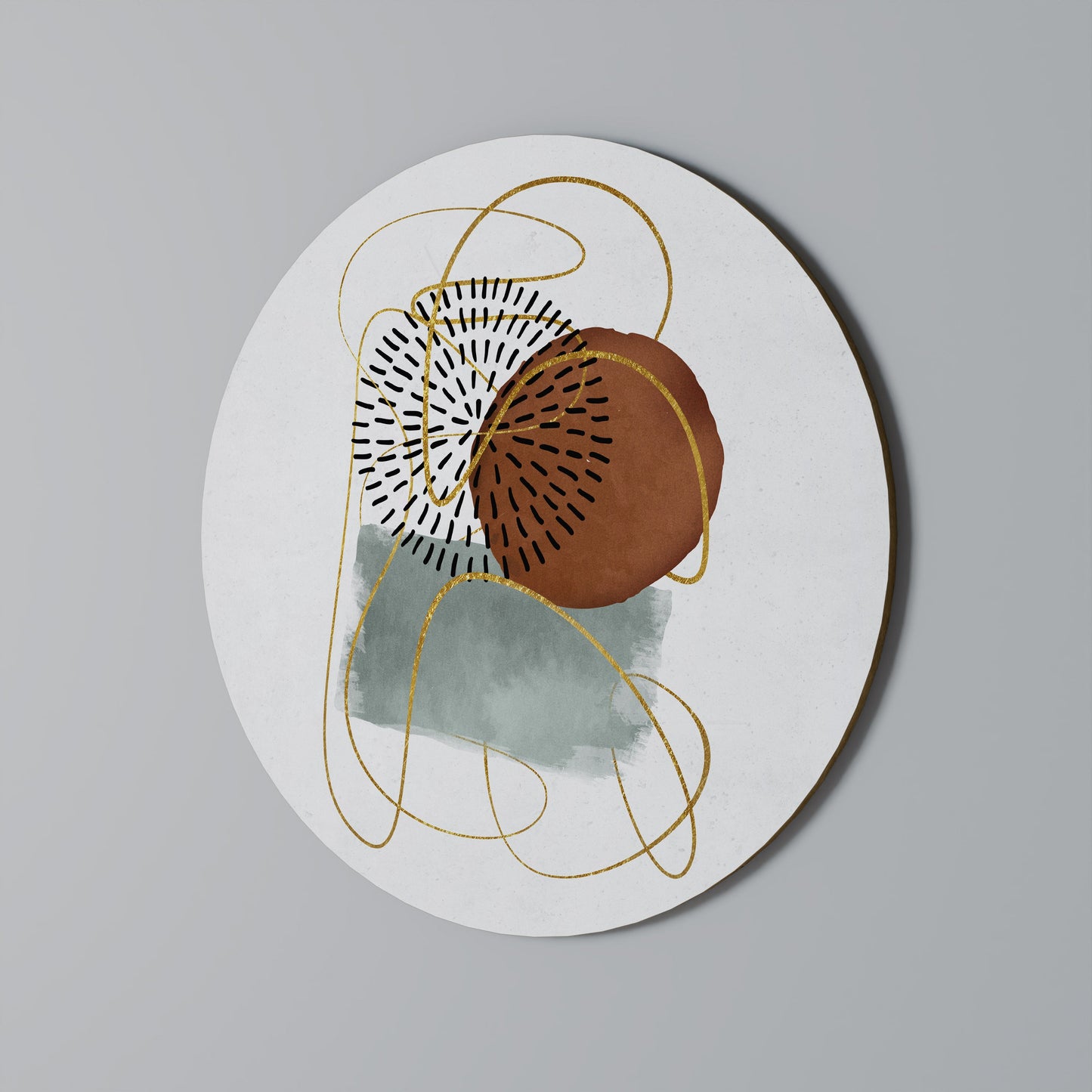 WRAPPED IN SHAPE Round Wall Art