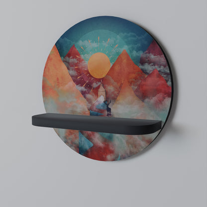 THE DEER MOUNTAIN Mensola Rotonda Decorativa con Finitura Nera