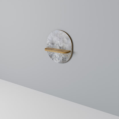 WHITE WHISPER Mensola Ovale Decorativa in Effetto Rovere
