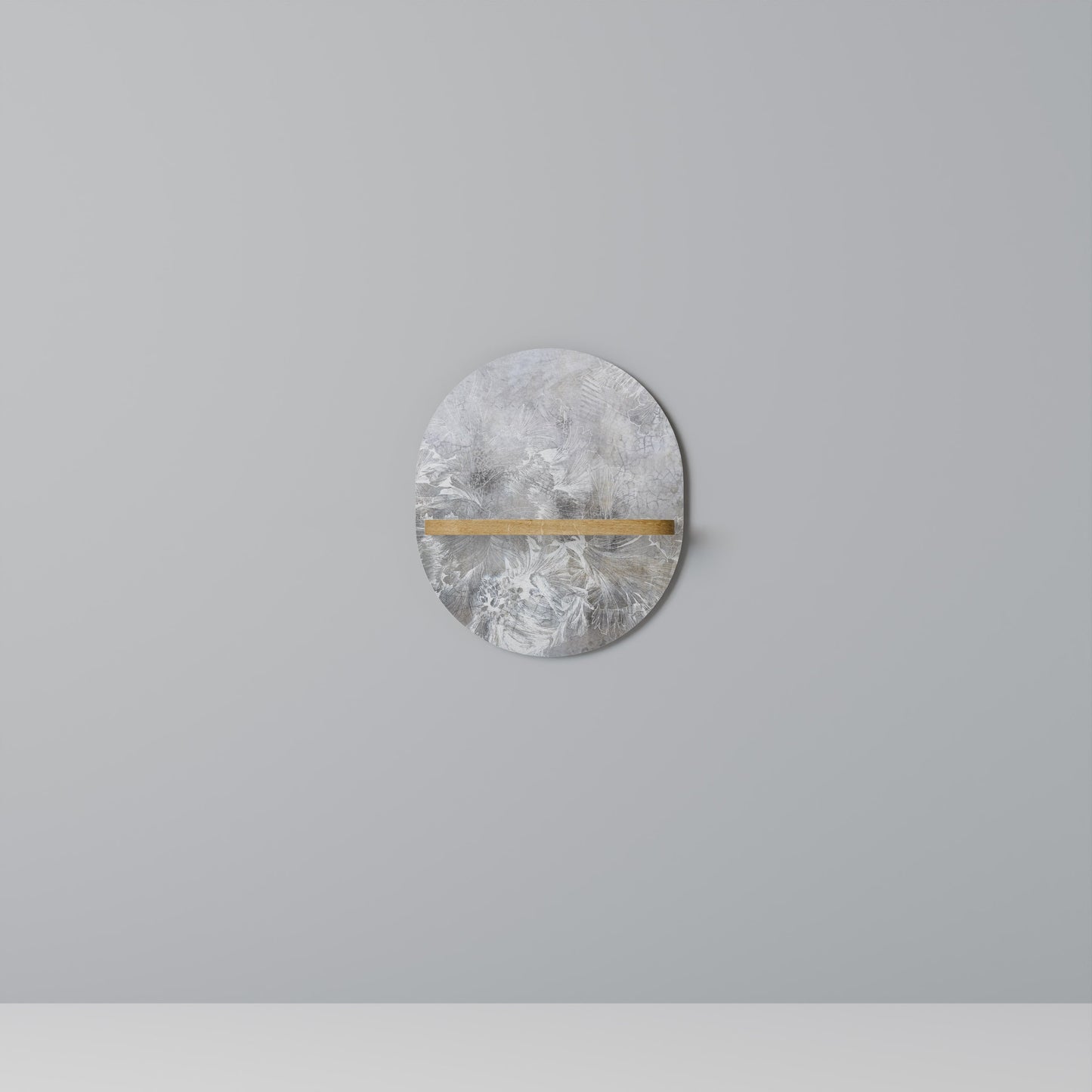 WHITE WHISPER Mensola Ovale Decorativa in Effetto Rovere