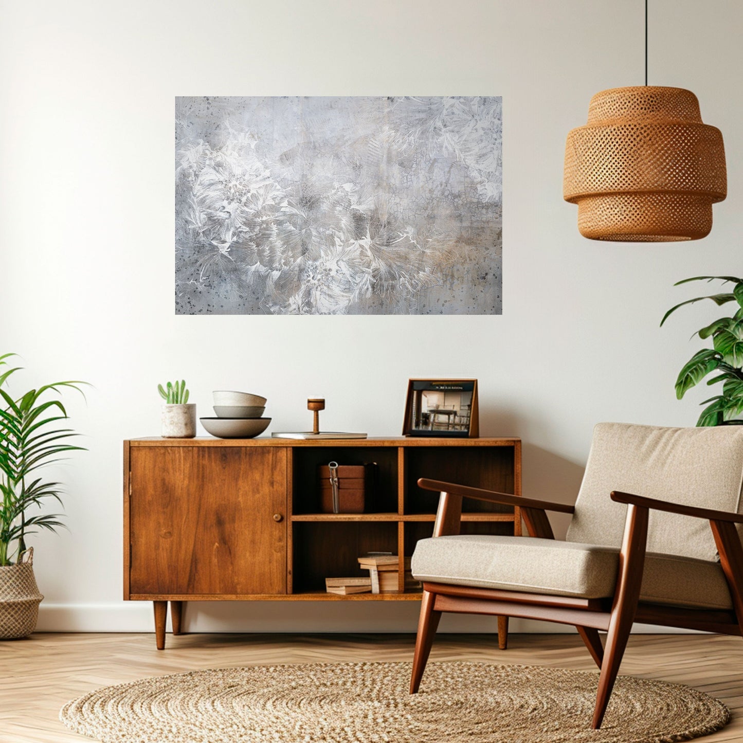 WHITE WHISPER Peel and Stick Horizontal Poster