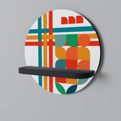 RADIANT RHAPSODY Mensola Rotonda Decorativa con Finitura Nera