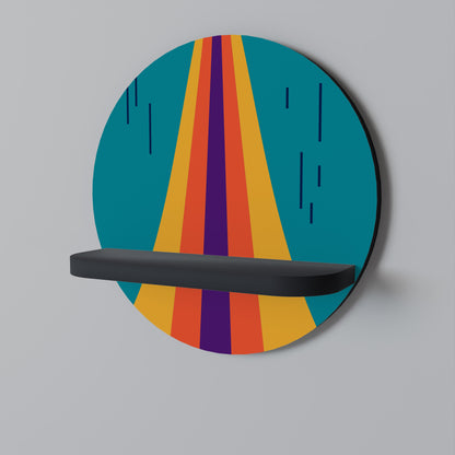 CHROMATIC DREAMSCAPE Mensola Rotonda Decorativa con Finitura Nera