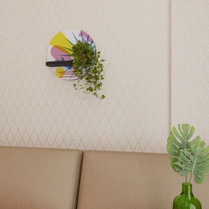 LUMINOUS PARADE Mensola Rotonda Decorativa con Finitura Nera