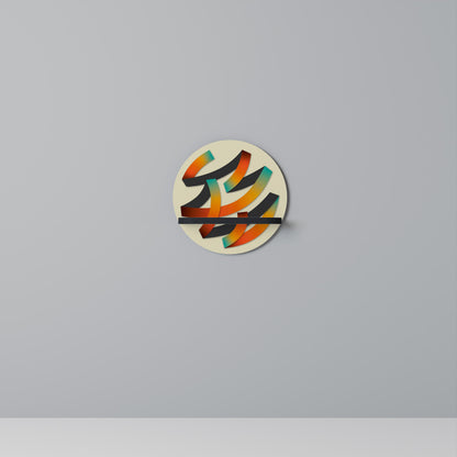 RIBBON REVERIE Mensola Rotonda Decorativa con Finitura Nera