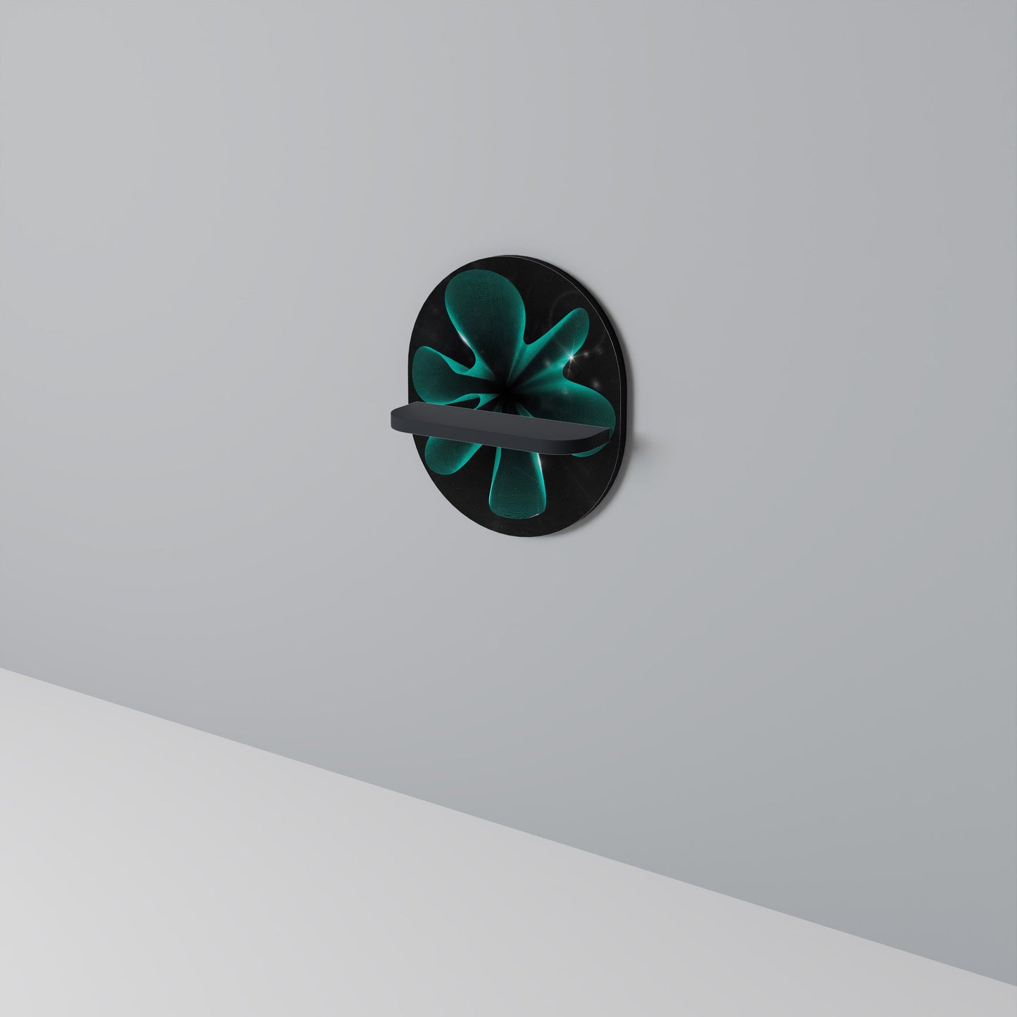 ELECTRIC ILLUSION Mensola Ovale Decorativa con Finitura Nera