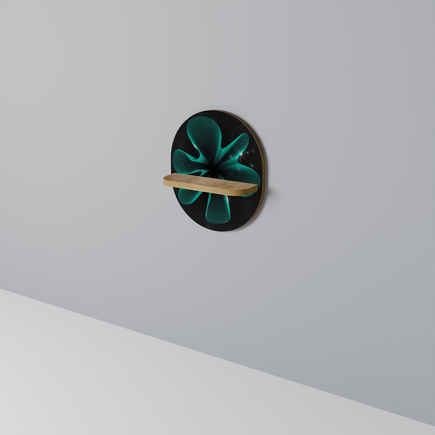 ELECTRIC ILLUSION Oval Art Shelf In Oak Effect