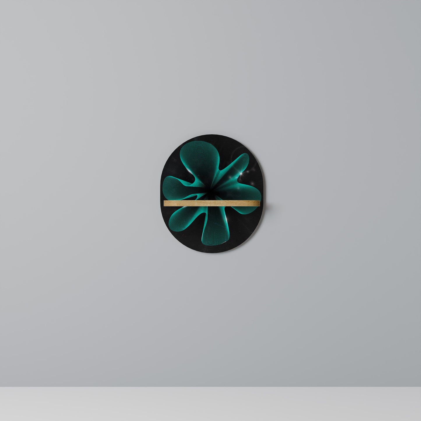 ELECTRIC ILLUSION Oval Art Shelf In Oak Effect