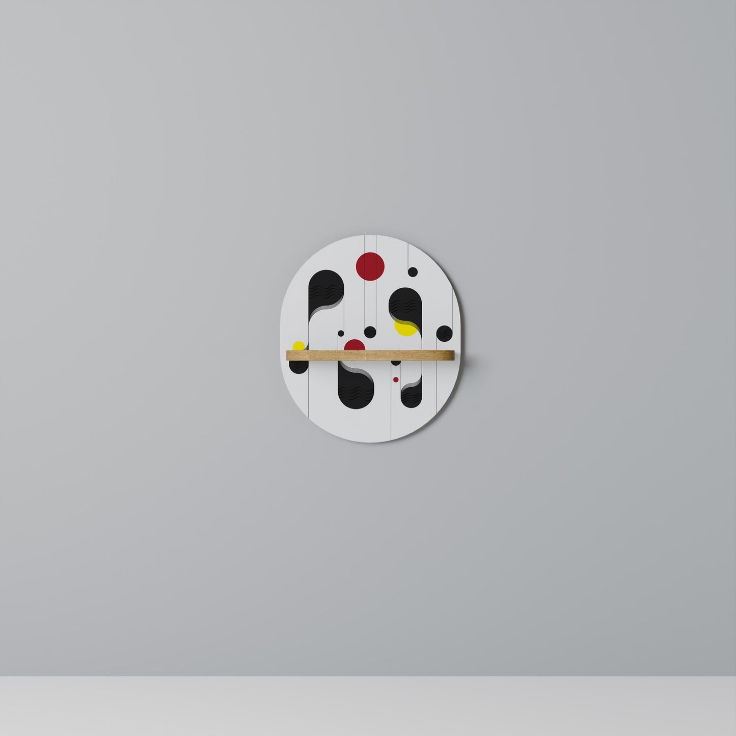 DOT-TO-DOT LULLABY Mensola Ovale Decorativa in Effetto Rovere