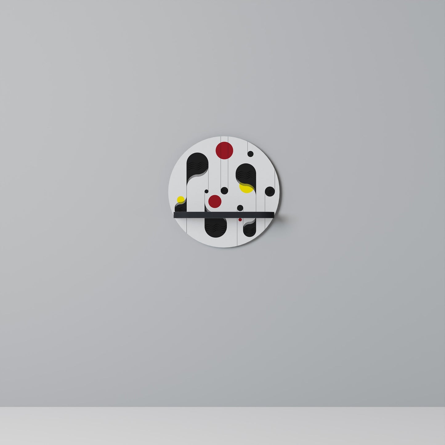 DOT-TO-DOT LULLABY Mensola Rotonda Decorativa con Finitura Nera