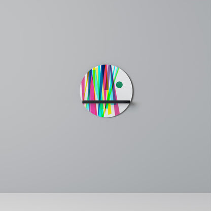 WHIMSY NEON Round Art Shelf In Black Finish