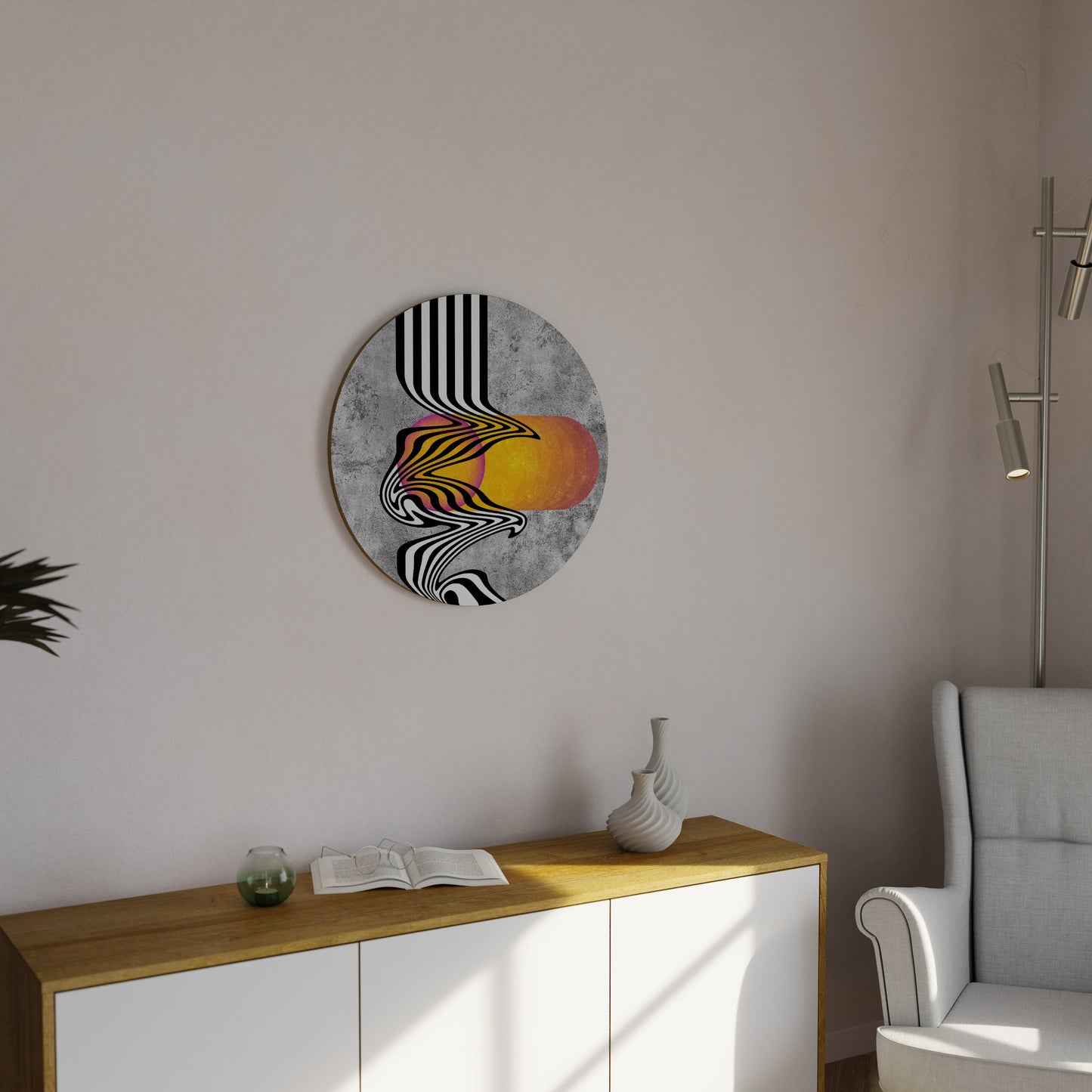 WHIMSICAL WAVES Round Wall Art