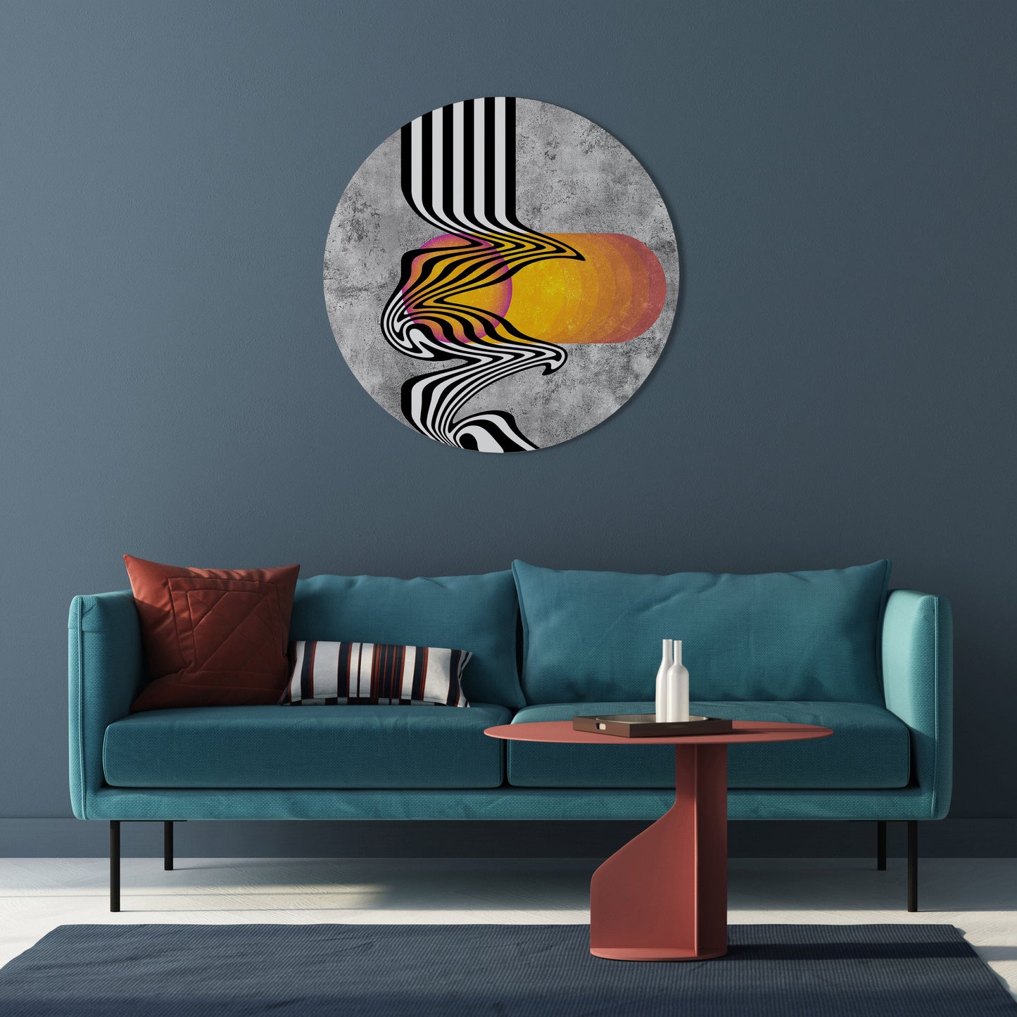 WHIMSICAL WAVES Round Wall Art