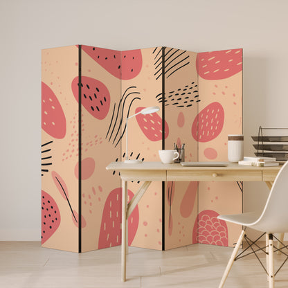 APRICOT FRENZY Decorative 5-Panel Room Divider