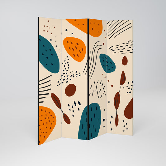 VIBRANT FRENZY Divisorio decorativo per ambienti a 4 pannelli