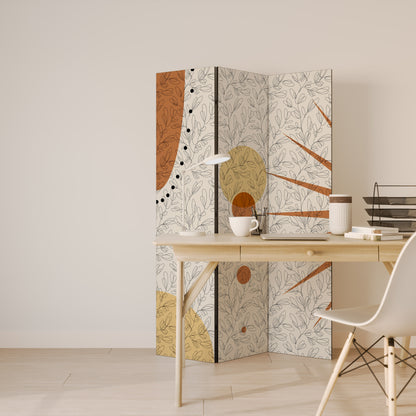 RAYS AND ROUNDELS Decorative 3-Panel Room Divider