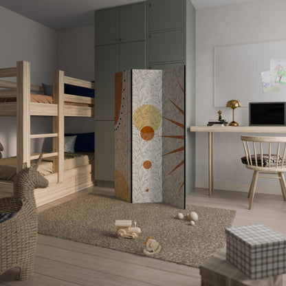 RAYS AND ROUNDELS Decorative 3-Panel Room Divider