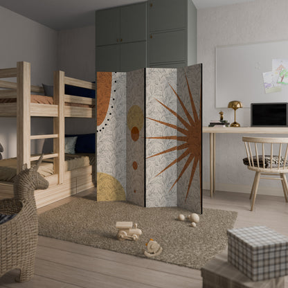 RAYS AND ROUNDELS Divisorio decorativo per ambienti a 4 pannelli