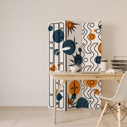 ABSTRACT SYMPHONY FLARE Decorative 3-Panel Room Divider