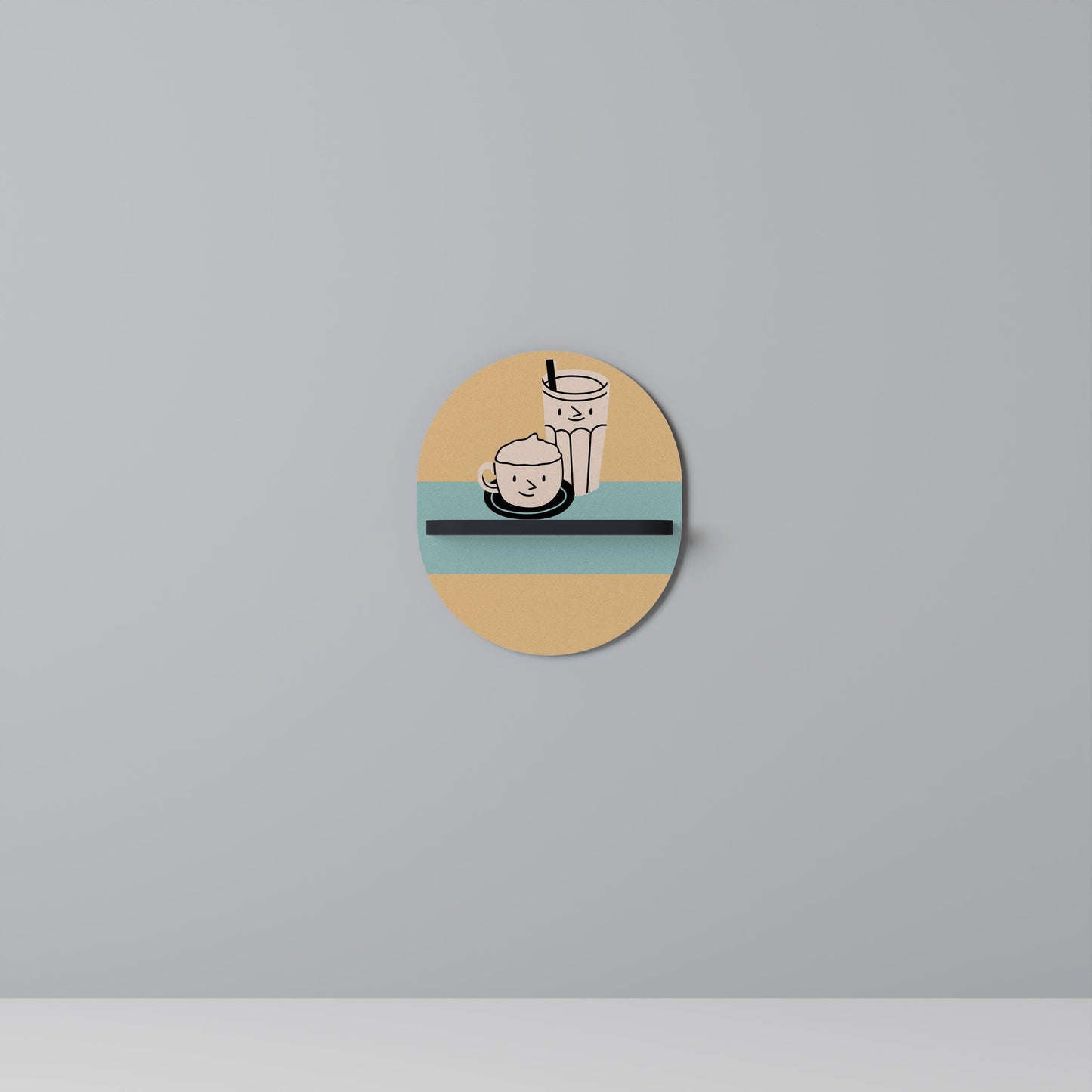 COFFEE PLEASURES Mensola Ovale Decorativa con Finitura Nera