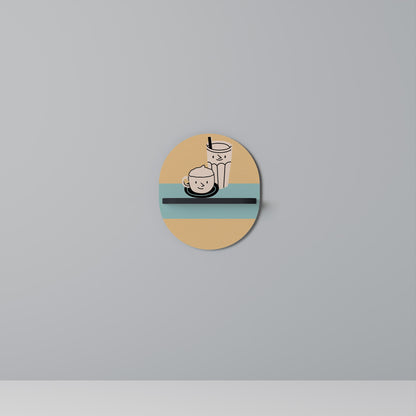 COFFEE PLEASURES Mensola Ovale Decorativa con Finitura Nera