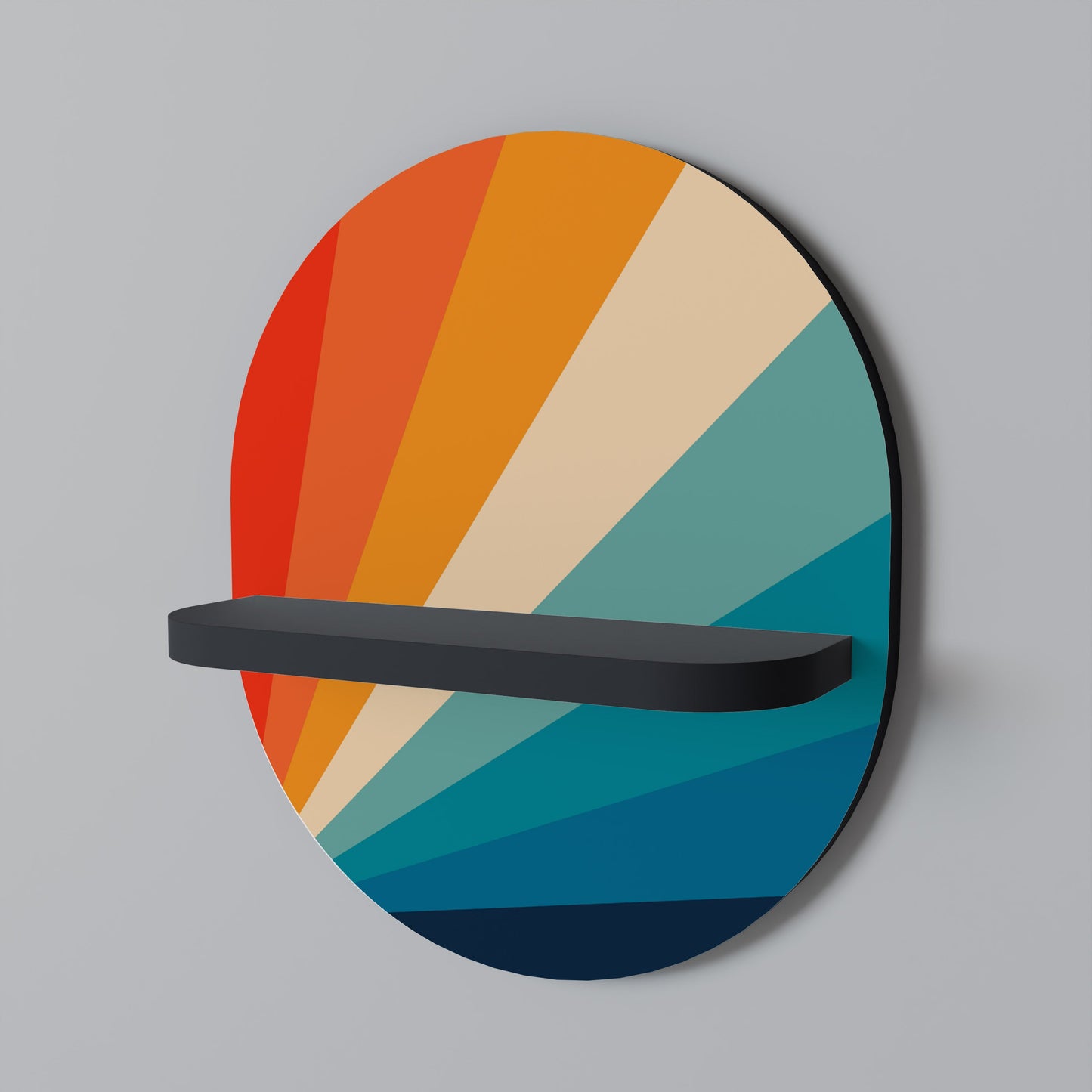 PRISM CONCUSSION Oval Art Shelf In Black Finish