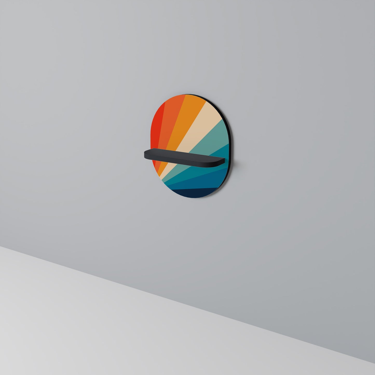 PRISM CONCUSSION Oval Art Shelf In Black Finish