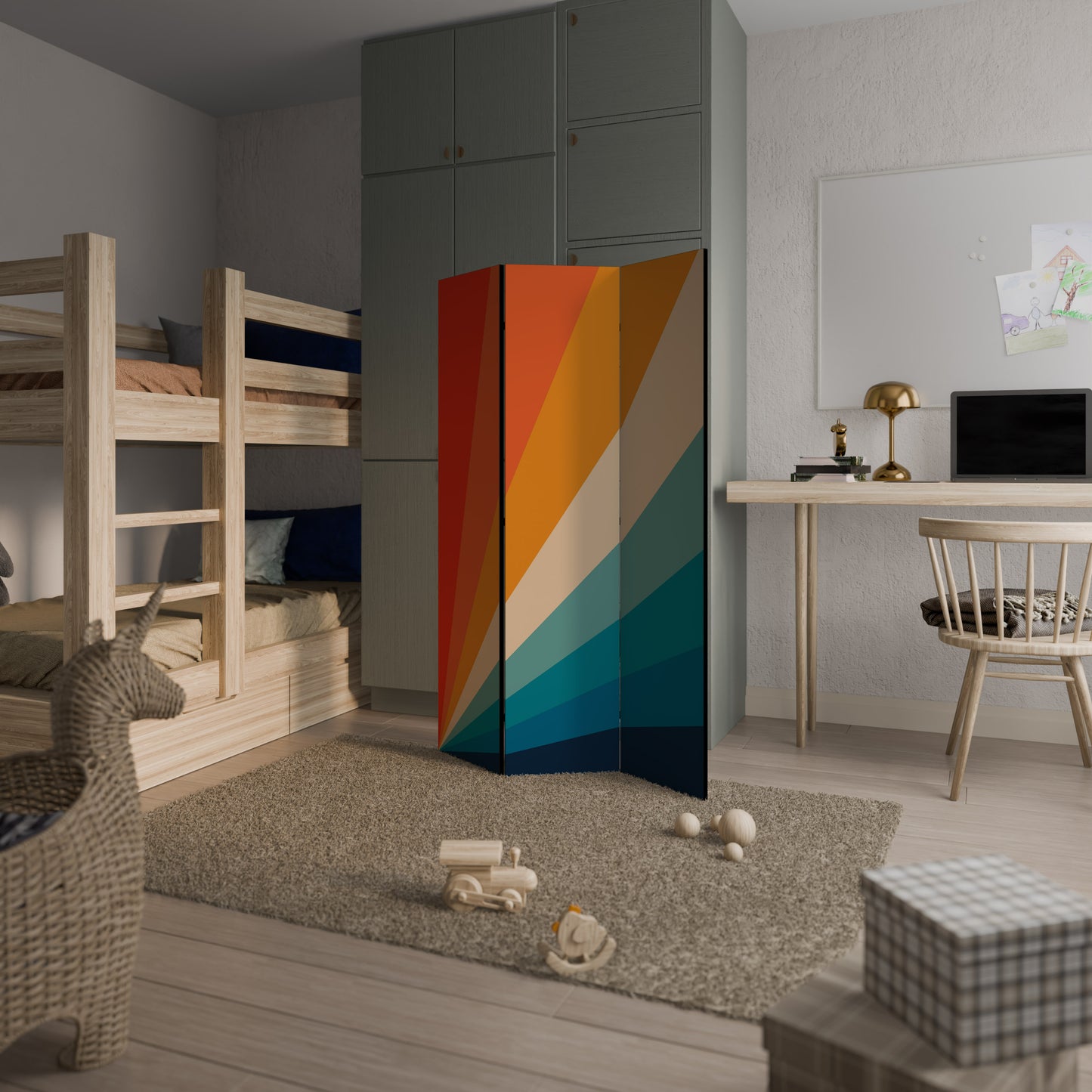 PRISM CONCUSSION Divisorio decorativo per ambienti a 3 pannelli