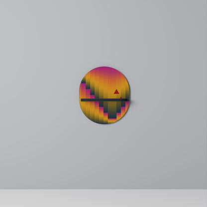 GOLDEN FADE Oval Art Shelf In Black Finish