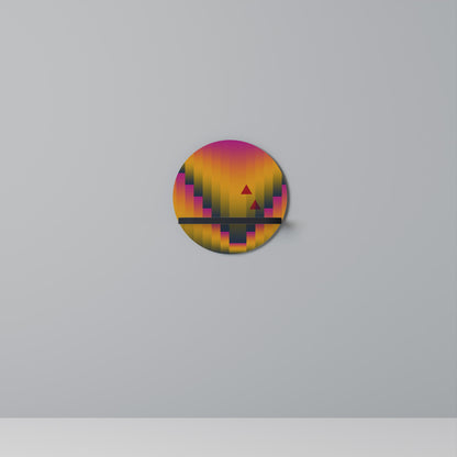 GOLDEN FADE Round Art Shelf In Black Finish