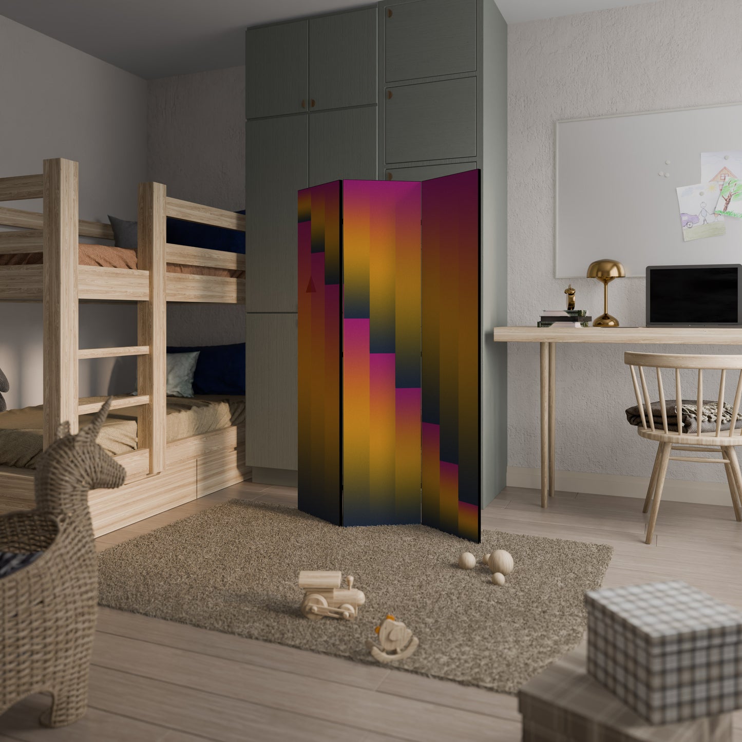 GOLDEN FADE Divisorio decorativo per ambienti a 3 pannelli