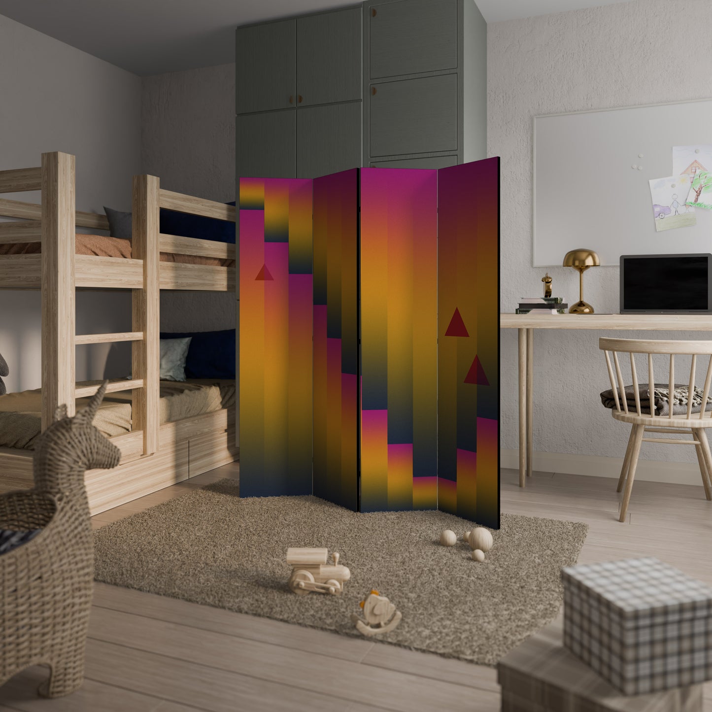 GOLDEN FADE Divisorio decorativo per ambienti a 4 pannelli