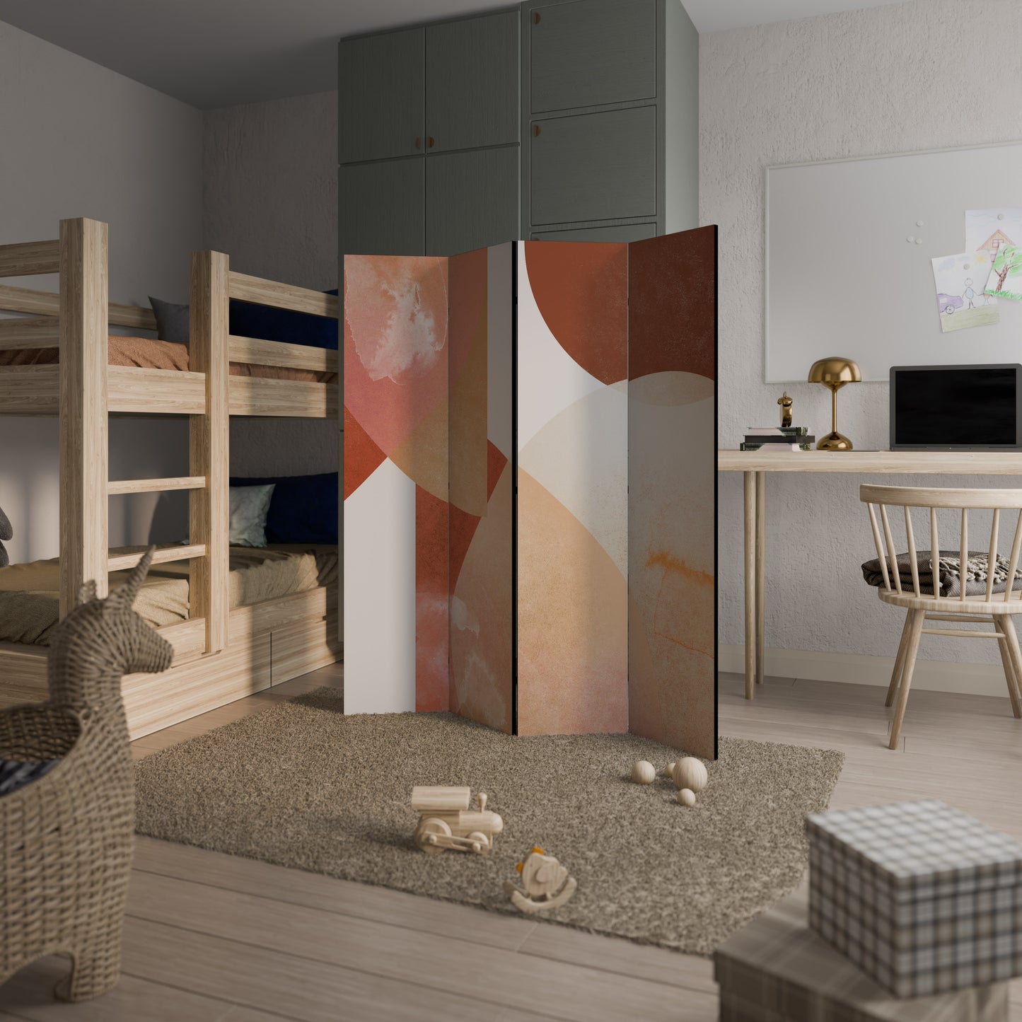 LEVITATING HOURS Divisorio decorativo per ambienti a 4 pannelli