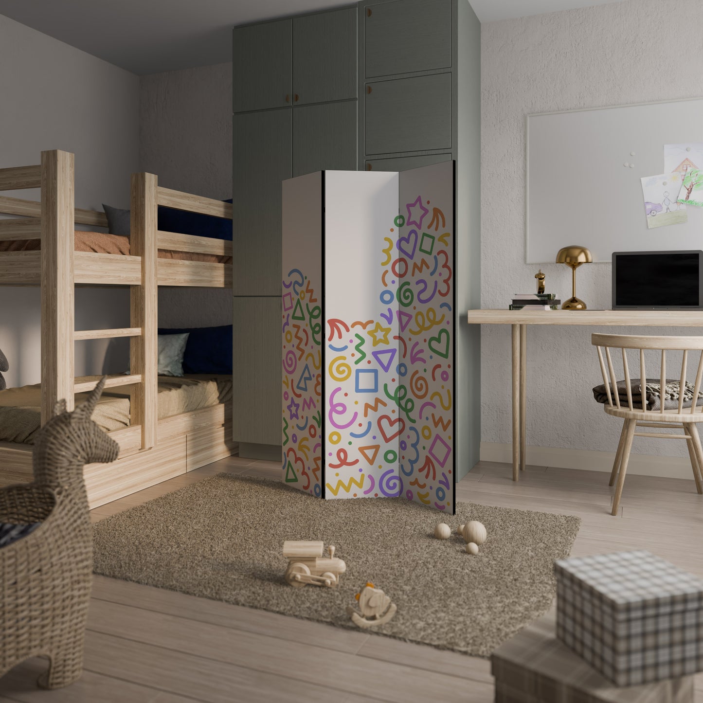 SHAPE EXCITEMENT Divisorio decorativo per ambienti a 3 pannelli