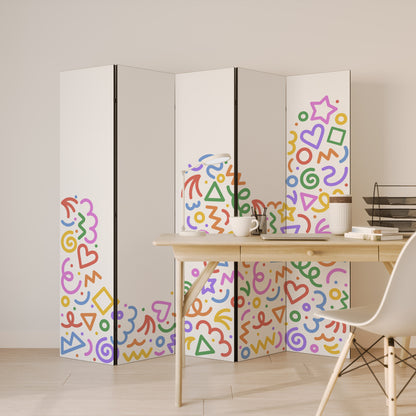 SHAPE EXCITEMENT Decorative 5-Panel Room Divider