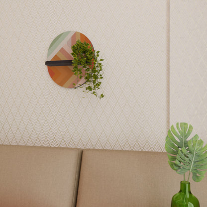 GRADIENT PICKS Oval Art Shelf In Black Finish