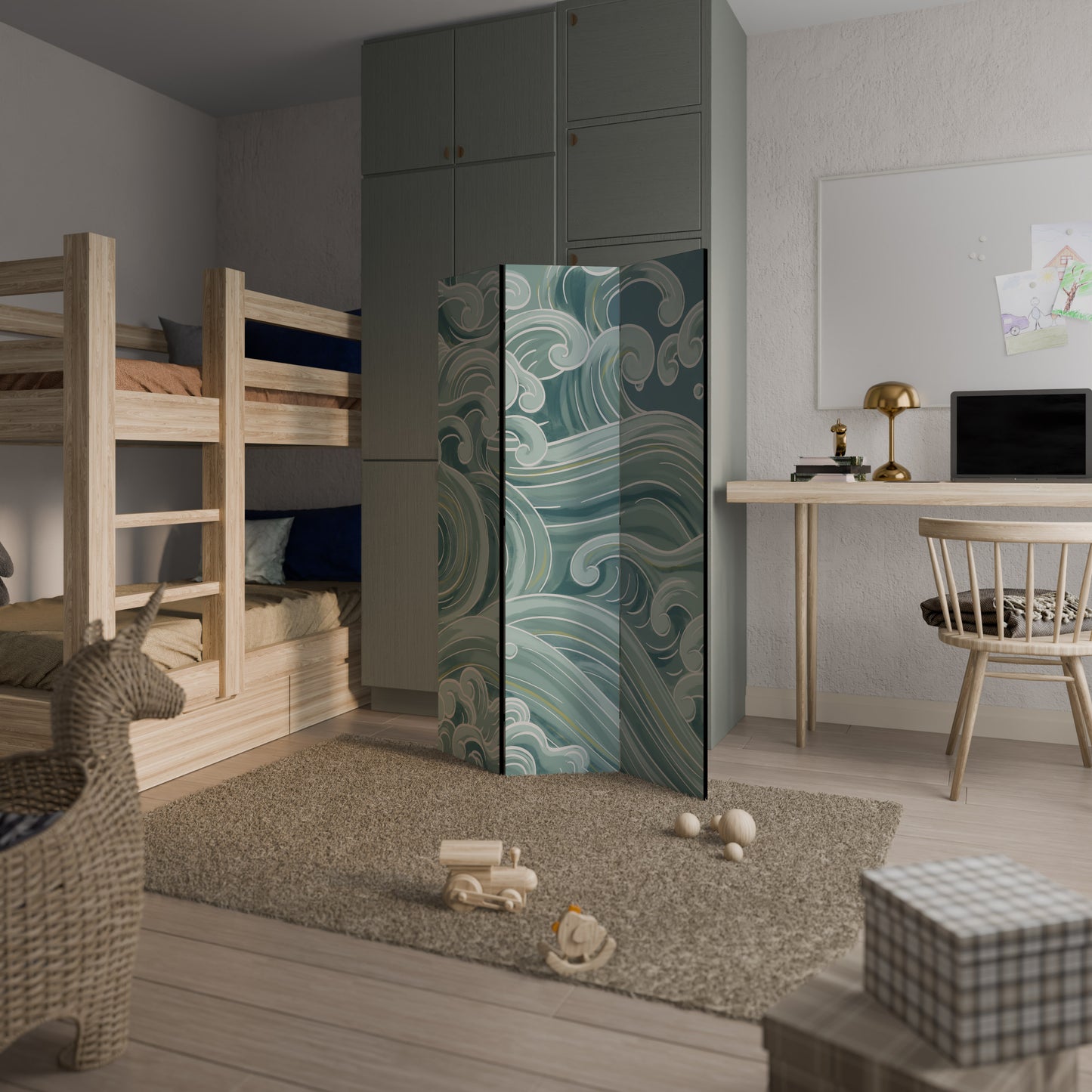 Divisorio decorativo per ambienti a 3 pannelli ASIAN SWAY