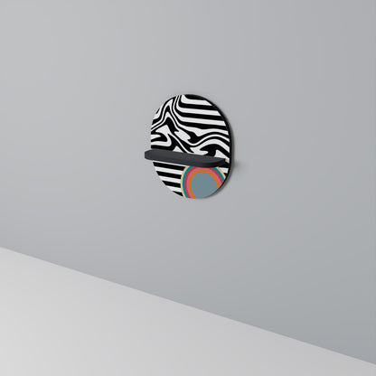 SPECTRA SHOWCASE Oval Art Shelf In Black Finish