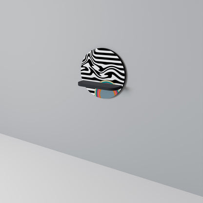 SPECTRA SHOWCASE Round Art Shelf In Black Finish