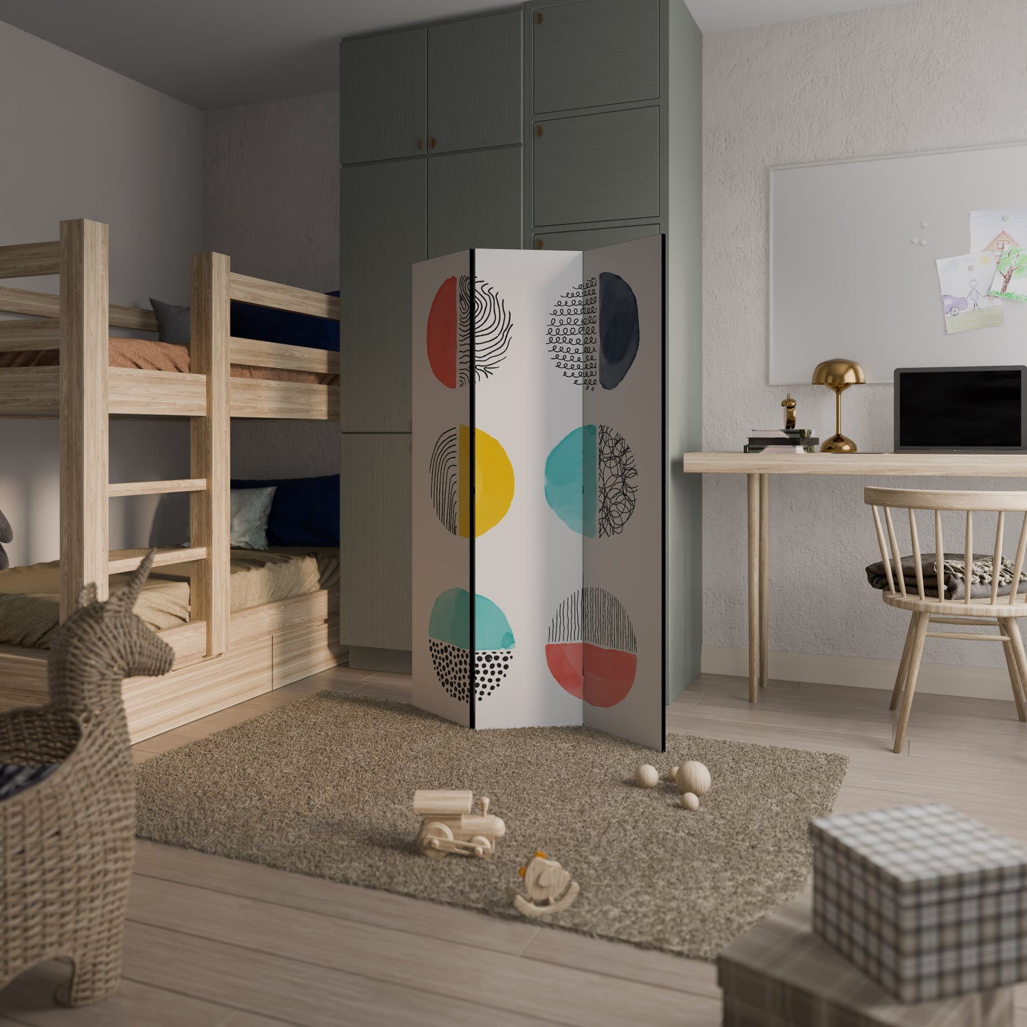 SHAPESHIFT TREASURES Divisorio decorativo per ambienti a 3 pannelli