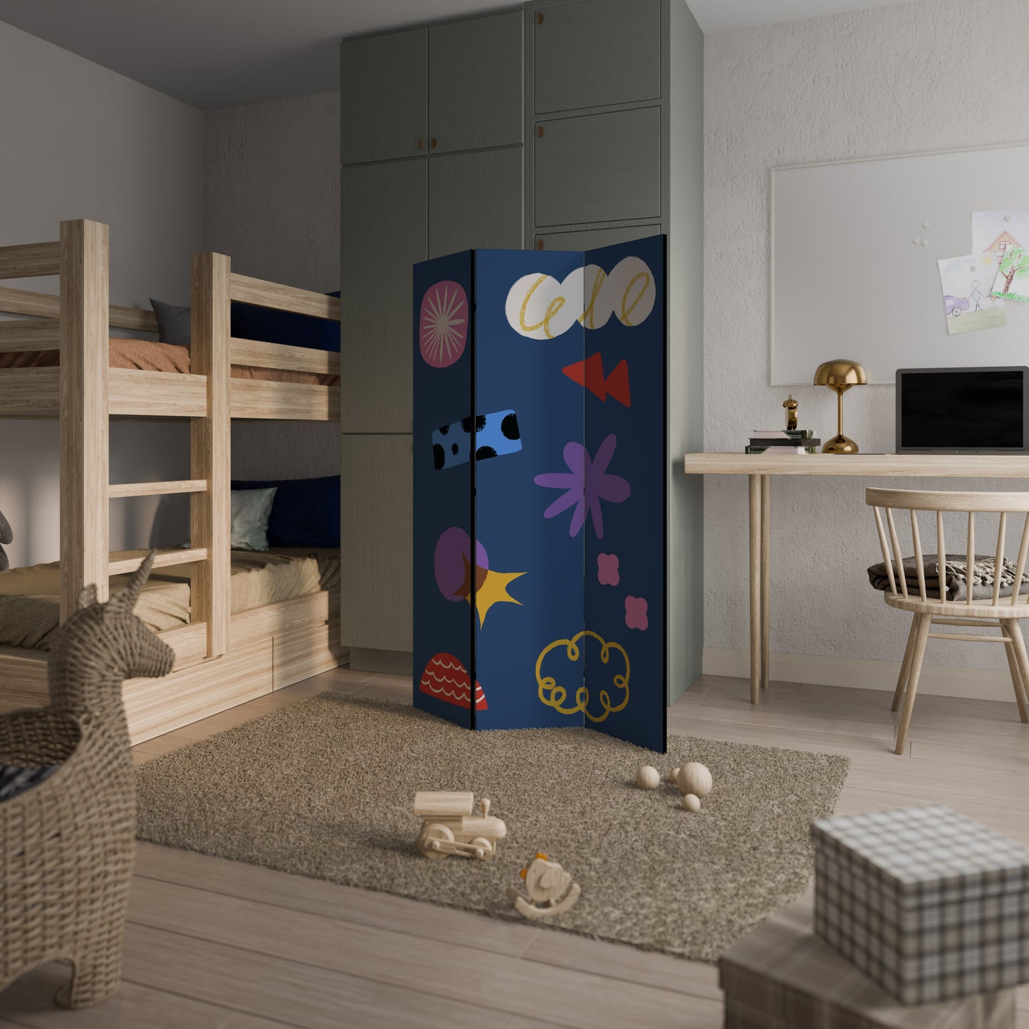 DREAMY HUMOR Divisorio decorativo per ambienti a 3 pannelli