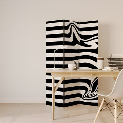 Divisorio decorativo per ambienti POLYLINE FUZZY a 3 pannelli