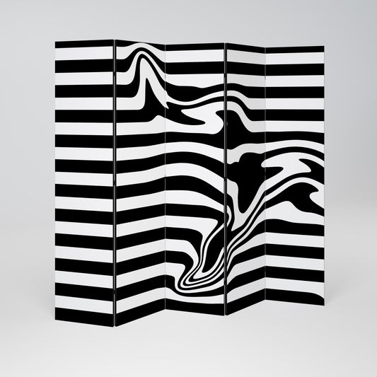 POLYLINE FUZZY Decorative 5-Panel Room Divider